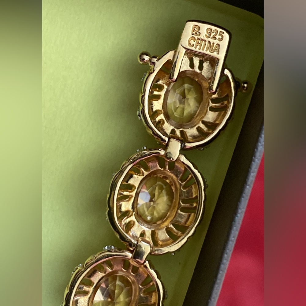 Ross Simmons 18k Gold Over 925 Sterling Silver Tourmaline Gemstones Bracelet - Picture 11 of 16